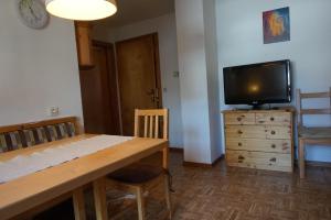 Televízia a/alebo spoločenská miestnosť v ubytovaní Appartements Huber