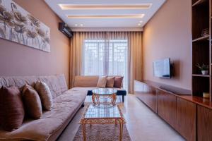 Ruang duduk di Studio Cosy avec Piscine et Terrasse