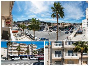 un collage de fotos de una ciudad con palmeras en Apartment RoSol Albir Playa, en Albir