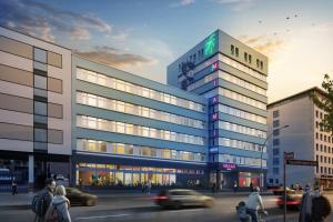 a rendering of a building with cars in the street at MIAMI House in Hamburg