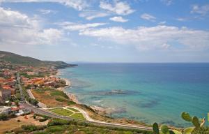 a view of the ocean from a hill at Mes'e Làmpadas in Castelsardo