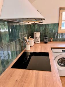 Η κουζίνα ή μικρή κουζίνα στο Charmant chalet en bord de Seine