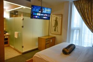 TV a/nebo společenská místnost v ubytování The One Boutique Hotel
