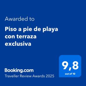 a screenshot of a phone with the text awarded to pizza a pie de playa at Piso a pie de playa con terraza exclusiva in Moaña