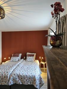 Postel nebo postele na pokoji v ubytování B&B it Arbeidershûske