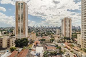 an aerial view of a city with tall buildings at Apto ao lado do Shopping Flamboyant - ESS in Goiânia