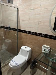 Koupelna v ubytování Hotel Diaz