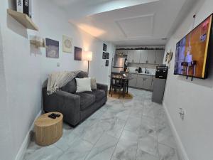 春丘Serenity - Guest house in Spring Hill的带沙发的客厅和厨房