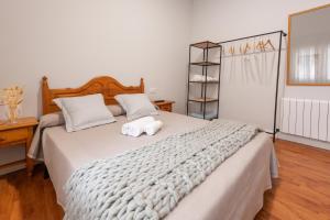 Cama o camas de una habitación en Pensión Casa Castelao 31 O Grove