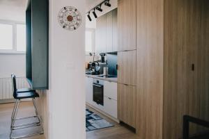 Кухня или мини-кухня в Engadin Newly designed 1BDR
