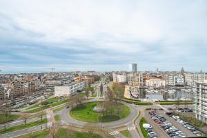 Nespecifikovaný výhled na destinaci Ostende nebo výhled na město při pohledu z apartmánu