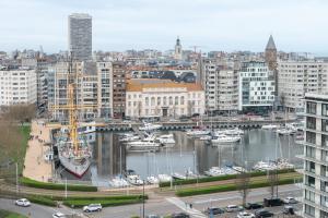 Nespecifikovaný výhled na destinaci Ostende nebo výhled na město při pohledu z apartmánu