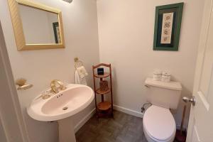 インクライン・ビレッジにあるTumbleweed Pines homeの白いトイレと洗面台のあるバスルーム