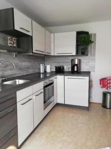 Kuchyň nebo kuchyňský kout v ubytování Kleines Haus mit Geschichte
