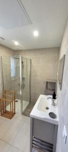 Koupelna v ubytování Gîte La Canopée