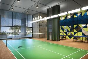 a tennis court in a building with a tennis court at Trion Kuala Lumpur For KLCC view BLOCK C in Kuala Lumpur