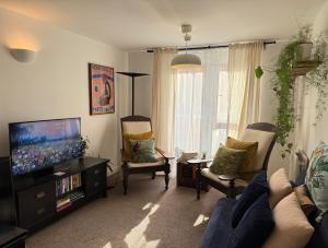 Lombok Apartment near Old Street,Islington,Angel的电视和/或娱乐中心