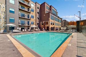 a swimming pool in the middle of a building at 304 - Black Rock Mountain Resort in Heber City