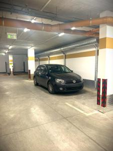 ein in einem Parkhaus geparktes Auto in der Unterkunft Zlati`s house 2 in Sofia