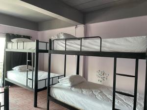 a room with two bunk beds in a room at Bed & Breakfast Pattaya in Pattaya