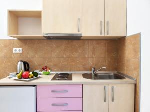 Kuchyň nebo kuchyňský kout v ubytování Apartments Kiro