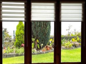 d'une fenêtre avec vue sur le jardin. dans l'établissement Casa Rural SOBRE EL MAR, à Breña Baja