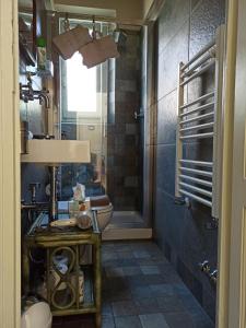 a bathroom with a sink and a toilet and a shower at Rooms by Anna in Florence