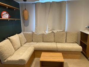Mobil home 55 -8 personnes的休息区