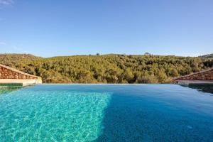 a large body of water with trees in the background at Casa de Piedra ubicada en el exclusivo wine village de Viladellops, te ofrece una experiencia única, donde el lujo y la tradición se fusionan en un entorno natural privilegiado in Viladellops