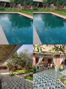 a collage of four pictures of a swimming pool at House Medina Villa in Salene +13 photos