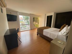 Televiisor ja/või meelelahutuskeskus majutusasutuses Hotel Metropolis Plaza Cali