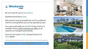 a page of a flyer for a house with a swimming pool at King 2 - close proximity to Bimbadgen and Hope Estate concerts in Pokolbin