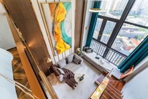 Posezení v ubytování 云享城居 SKY高空Loft公寓酒店 春熙路九眼桥店