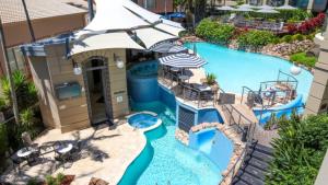 an aerial view of a pool at a resort at Unit 42 - 2 Bedroom Garden View in Terrigal