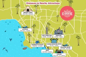 アナハイムにあるPixar Pier - Heated Pool, Arcade, Golf, and Moreのワルトディズニー世界地図
