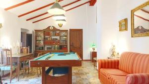 a living room with a pool table in it at Hospedería de La Corte in Corteconcepción