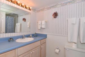 un baño con lavabo y espejo en Holiday Villas II, en Clearwater Beach