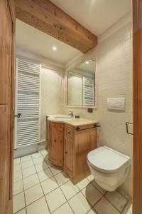 a bathroom with a toilet and a sink at Casa Col, vicina alle piste da sci e con vista Dolomiti in Cortina dʼAmpezzo +12 photos