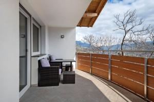 a balcony with a view of the mountains at Haus Pferscher in Barbiano