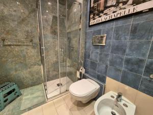 a bathroom with a shower and a toilet and a sink at La Petite Maison By Case al Lago in Desenzano del Garda