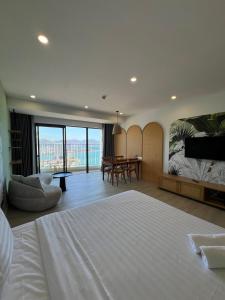 Ένα ή περισσότερα κρεβάτια σε δωμάτιο στο Gold Coast Apartment