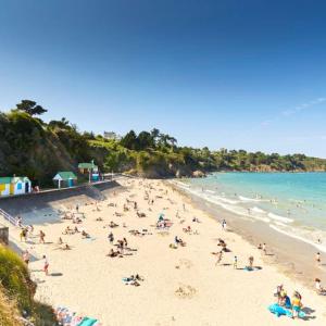 a large group of people on a beach at Maison avec terrasse proche plage et port de Binic in Binic-Etables-sur-Mer