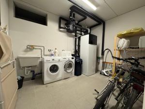 a laundry room with a washing machine and a sink at Borgo Garda in Peschiera del Garda