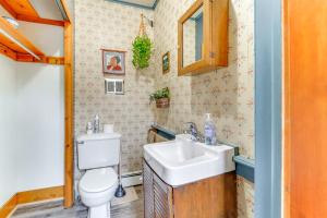 un baño con lavabo e inodoro en 3 Mi to Penns Creek Access Hideaway with Grill!, en Millmont