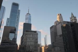纽约景观或在公寓看到的城市景观