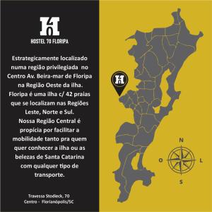 a map of luzern with a map of the city at H70-Hostel 70 FLORIPA in Florianópolis