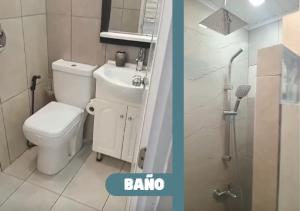 Баня в Moderno apto con terraza a cuadras del Shopping Terminal