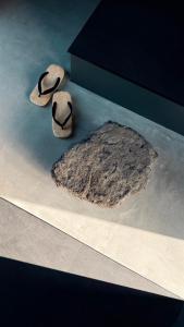 a pair of flip flops and a pair of shoes at 富士山望むプライベートヴィラ 900平方メートルの敷地を貸切利用 憩 ikoi Fuji サウナ 4Kシアター in Fujikawaguchiko