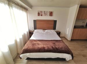Postel nebo postele na pokoji v ubytování Apartaestudio S201 a 2 calles Milán Urbanevo