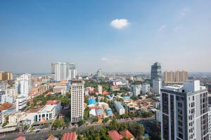 Nespecifikovaný výhled na destinaci Phnompenh nebo výhled na město při pohledu z hotelu
